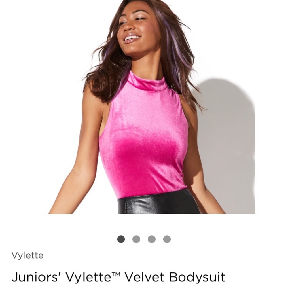 Hot Pink Vylette velour body suit xl